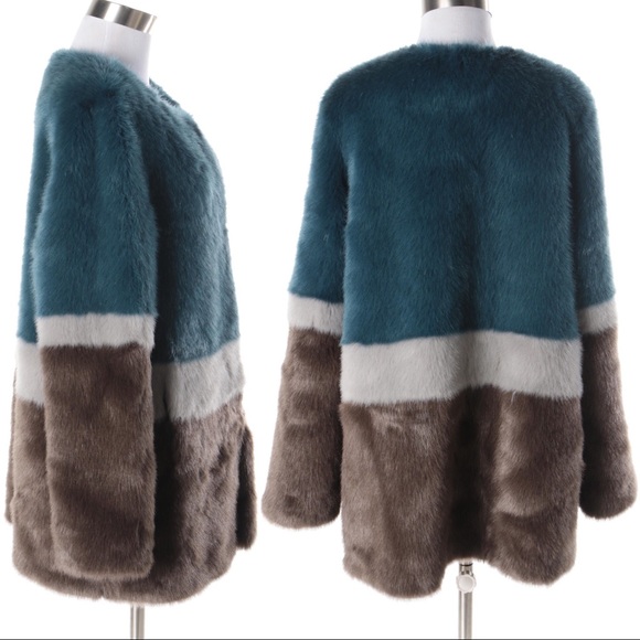 Anthropologie Molliolli Faux Fur Coat Open Jacket - Picture 4 of 6